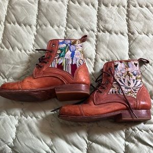 Embroidered Combat Boot